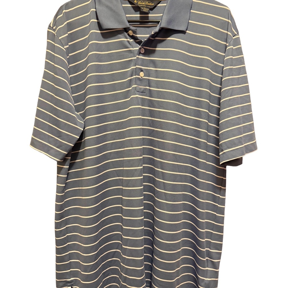 Brooks Brothers Blue with White Stripes Polo